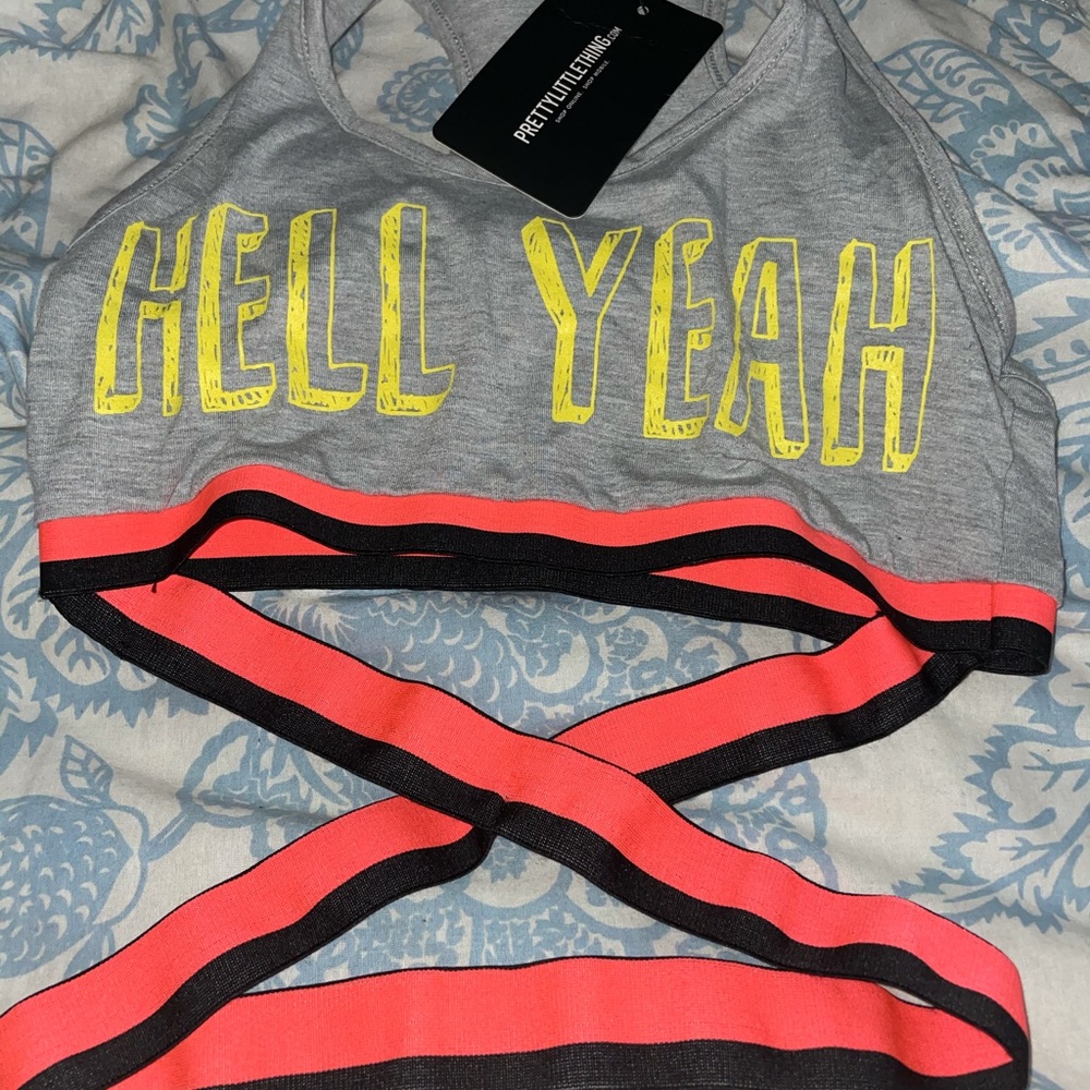 Pretty Little Thing “Hell Yeah” Halter Top Sz. 8 EU (Sz. S/M) NWT
